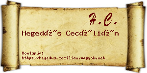 Hegedűs Cecílián névjegykártya
